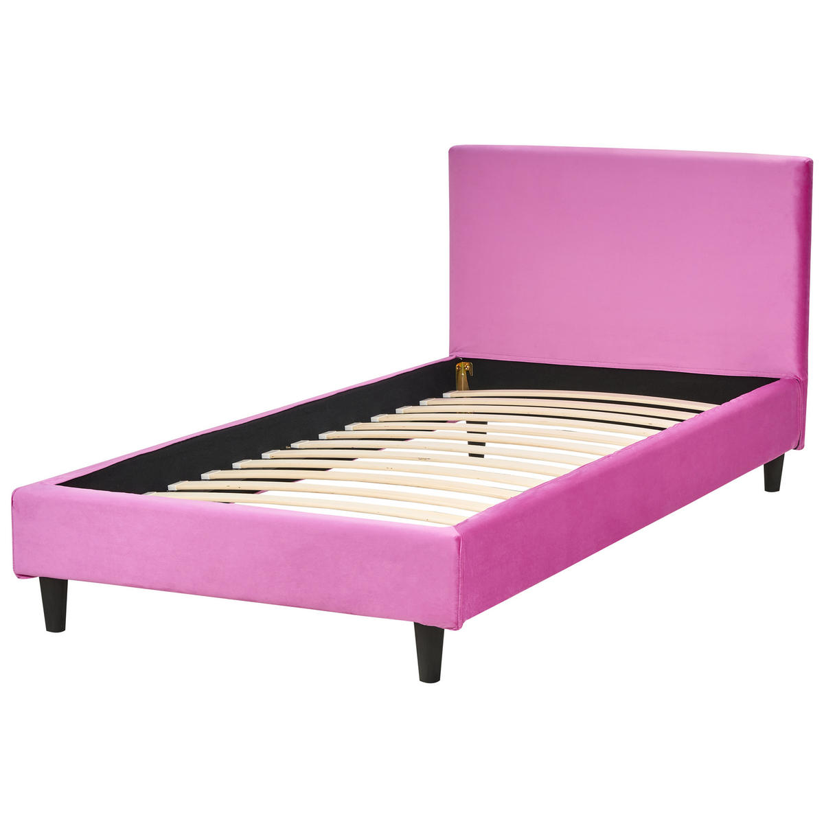 POLSTERBETT 90/200 cm Fuchsia Fitou - Lila/Magenta, Textil (90/200cm) - Beliani