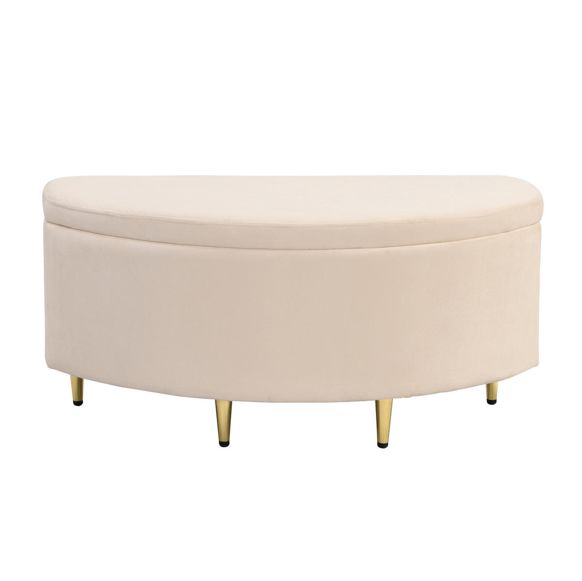 POLSTERBETT 90/200 cm Beige aus Samt mit Stauraumbank - Beige, Holzwerkstoff (90/200cm) - OKWISH