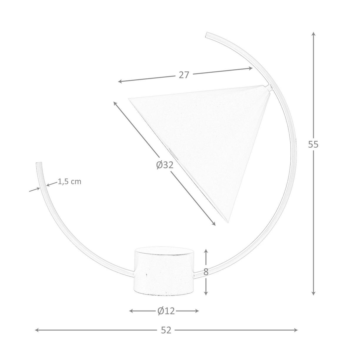 TISCHLEUCHTE aus schwarzem Stahl 52/32/55 cm - Schwarz, Metall (32/52/55cm) - The Lumine