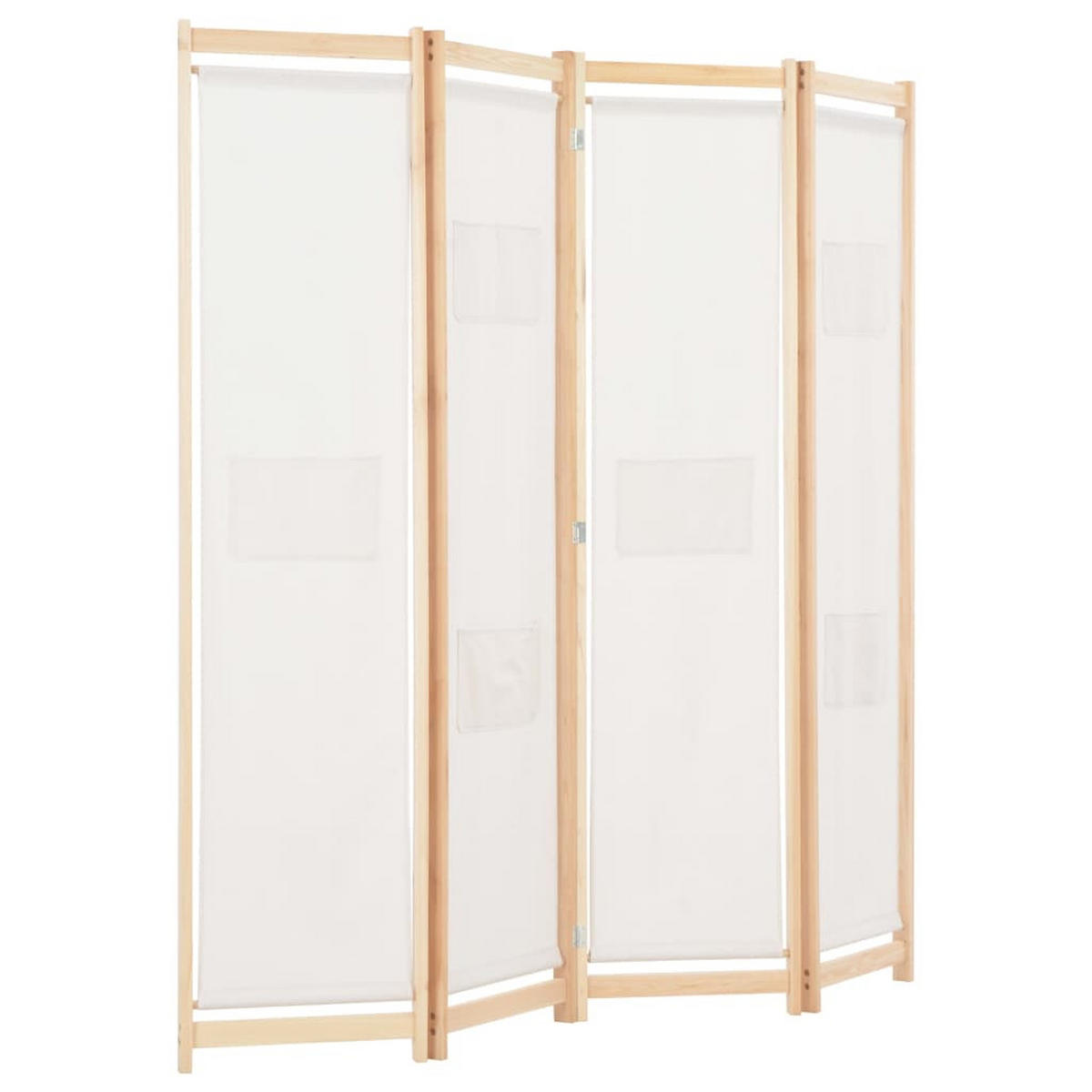 RAUMTEILER 4-Teiliger Cremecreme 160/170/4 Cm Stoff - Creme, Textil (160/170/4cm) - vidaXL