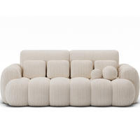 SCHLAFSOFA COTONN 256 cm – Modernes 3-Sitzer Sofa mit Schlaffunktion, Bettkasten und Dekokissen - Weiß, Kunststoff (256/119/105cm) - Wohnideebilder
