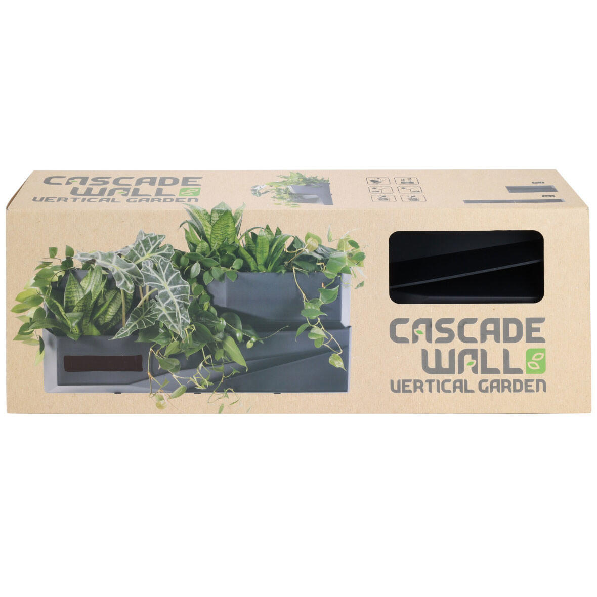 BLUMENTOPF Kaskaden hängend 78/19/35 cm - Anthrazit, Kunststoff (78/35cm)