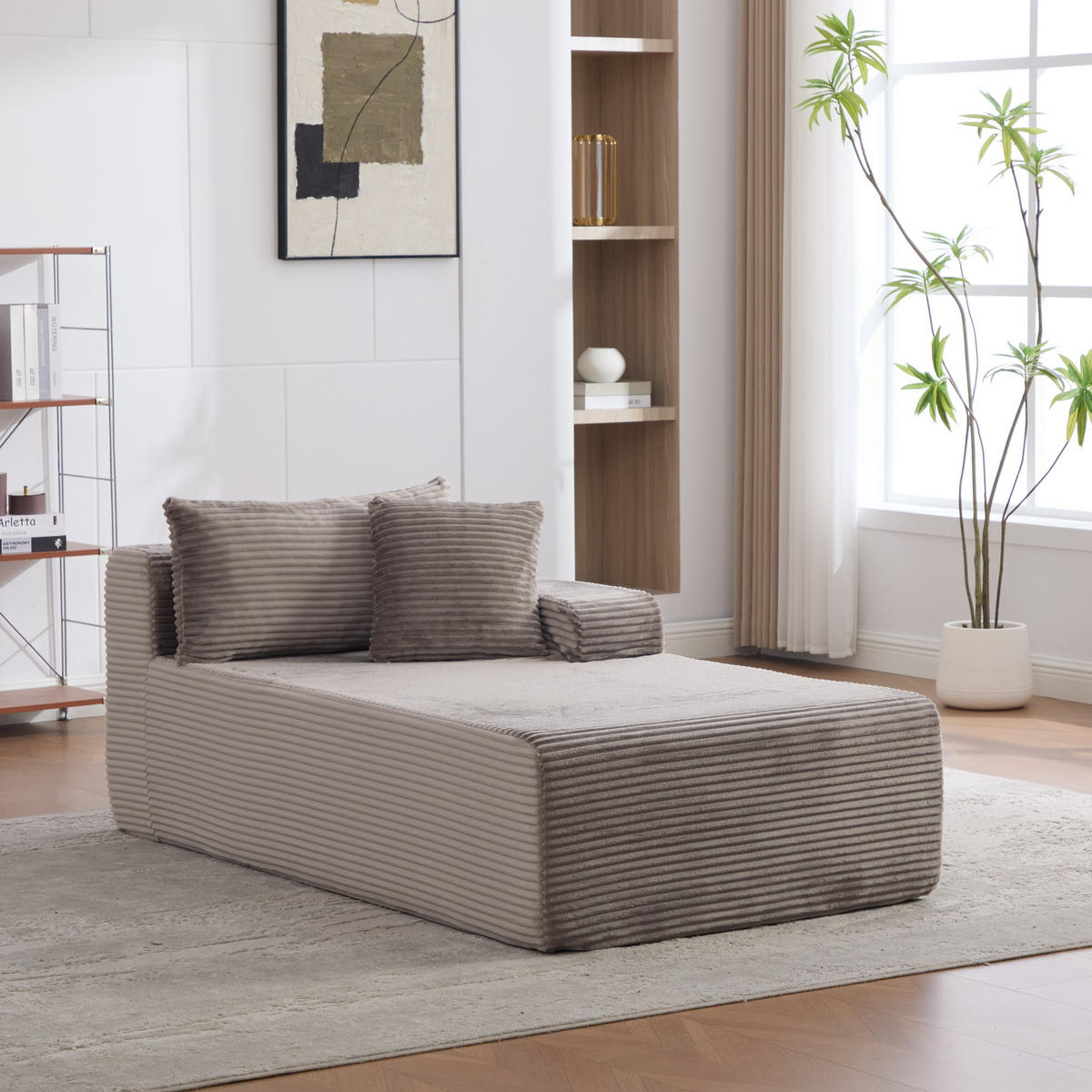 SOFAELEMENT 174/100/74.5 cm Grau mit rutschfestem Boden - Grau, Textil (100/74.5/174cm) - Oxeza