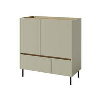 KOMBIKOMMODE Luca LC09 - Schwarz/Grün, Holzwerkstoff/Metall (95/105/40cm) - MIRJAN24