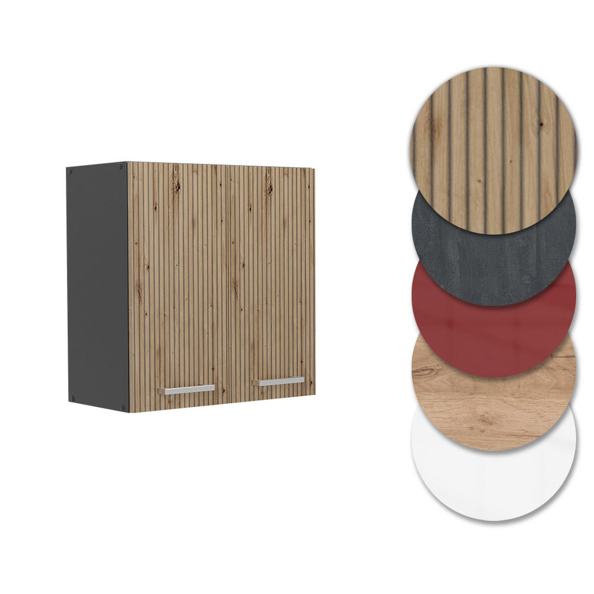 HÄNGESCHRANK R-Line Artisan-Eiche 60 cm - Anthrazit/Eiche Artisan, Holzwerkstoff (60/60/31cm) - Vicco