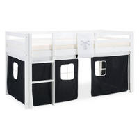 HOCHBETT Leiter 90/200 cm Pirat - Schwarz/Weiß, Holz/Textil (90/200cm) - Homestyle4u