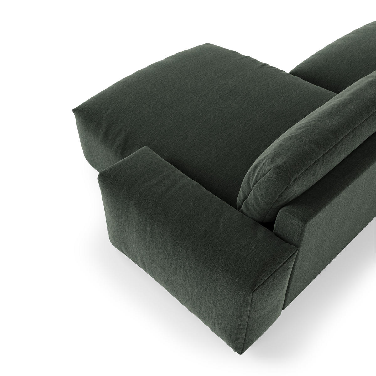 ECKSOFA RECHTS Rastergewebe mit weichem Griff Khakigrün 310cm - Olivgrün/Grün, Textil (310/174cm) - Sia Home