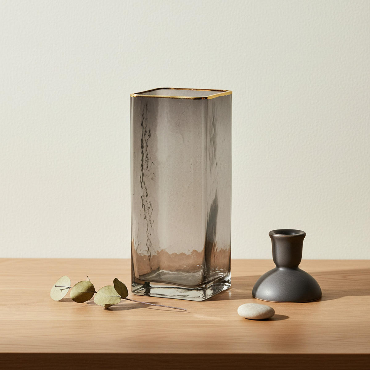 VASE Serenite Grau 10.5/10.5/25 cm Glas - Grau, Glas (25/25cm) - Mondex