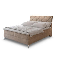 BOXBETT MACON 160x200 cm mit Matratze und Topper - Beige - Beige, Holz (160/200cm) - MASSENO