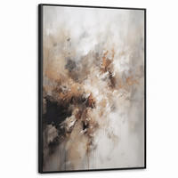 LEINWAND Bilder mit Rahmen - Farbe - Abstrakt - Beige - Kunst - 100x150 - Greige, Textil (100/150cm) - MuchoWow