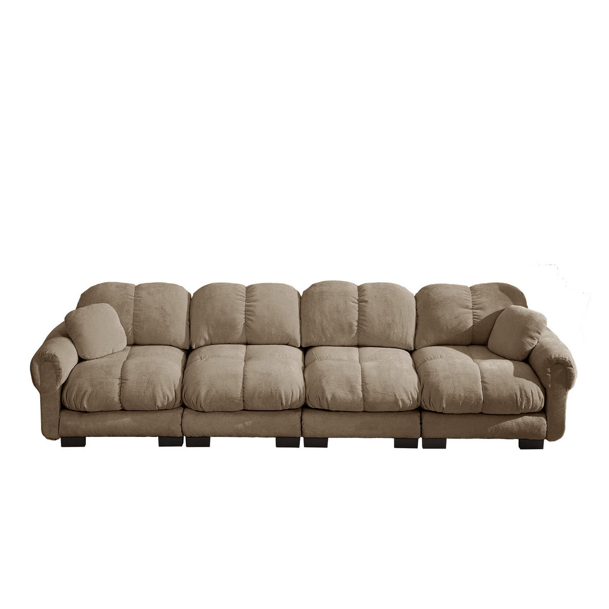 4-SITZER-SOFA DE-34384 Steppdesign Braun - Braun, Textil (86/90/330cm) - ComfortXL