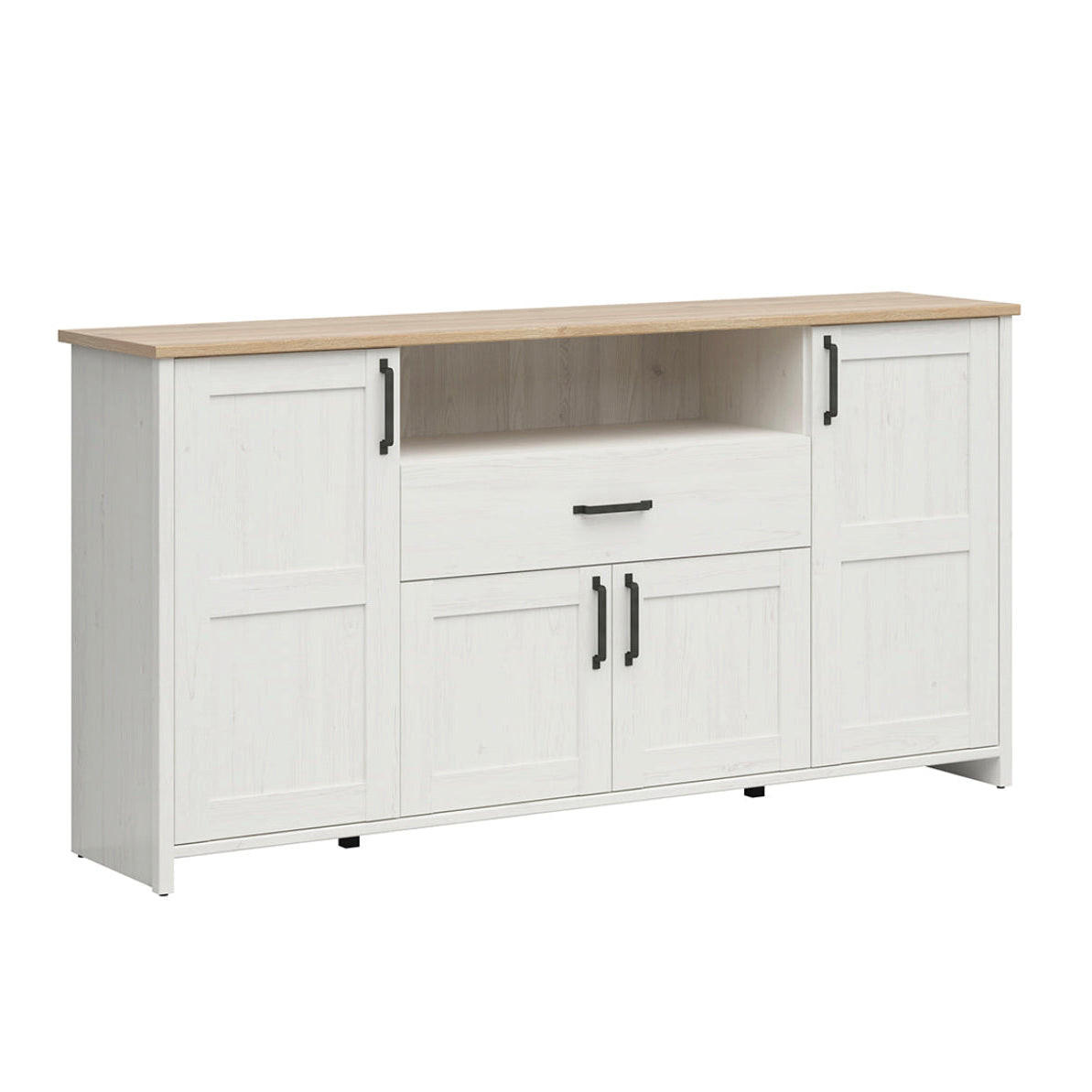 SIDEBOARD Aksel Weiß und Holz - Weiß, Holzwerkstoff (194/99/43cm) - Petits-meubles