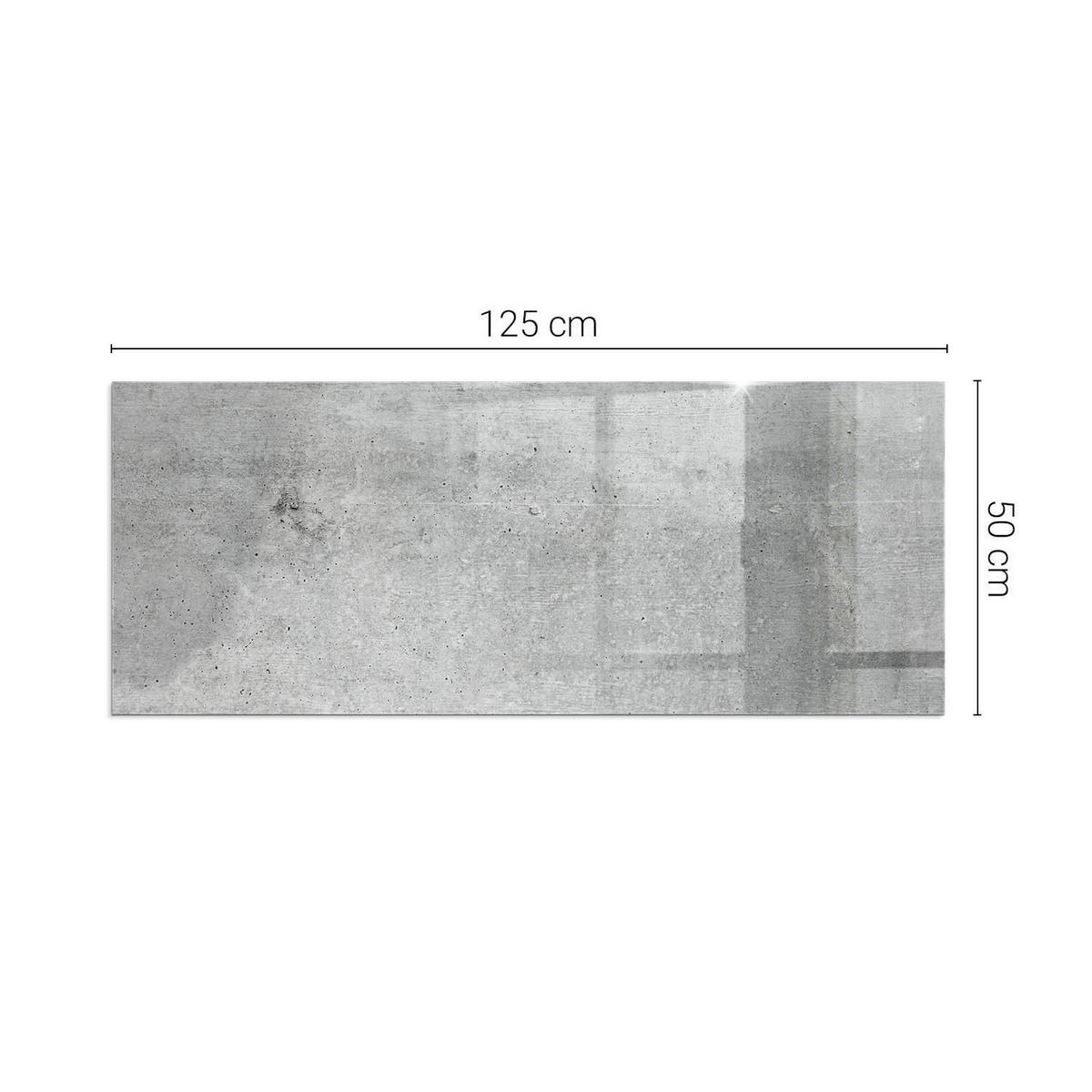 GLASPLATTE für Kamin 125x50 cm Grau - Grau, Glas (125/50/0.4cm) - ArtPrintCave