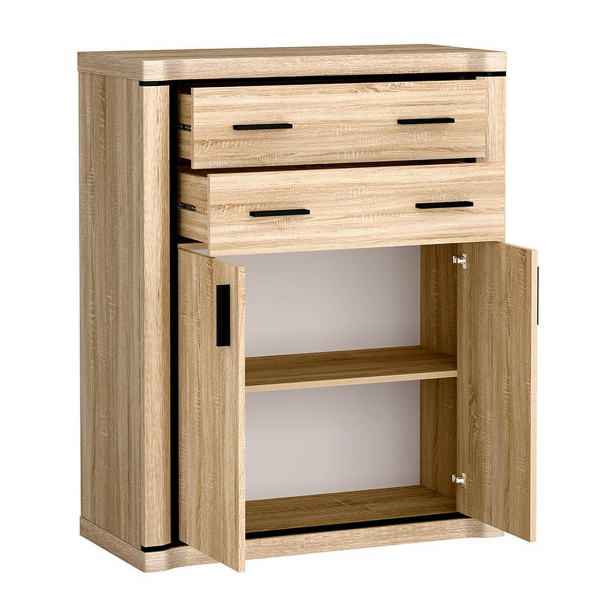 KOMMODE Dallas D-6 97 x 123 x 45 cm Eiche Sonoma - Sonoma Eiche, Holzwerkstoff/Kunststoff (97/123/45cm) - Koseto