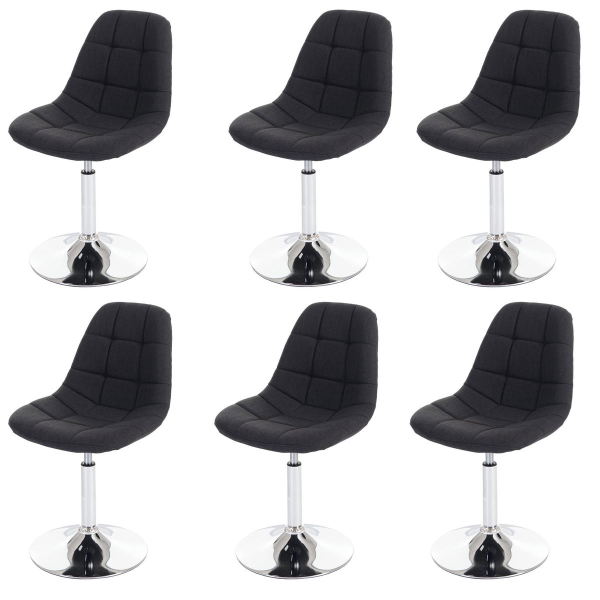 ESSZIMMERSTUHL Grau 6er-Set - Dunkelgrau/Grau, Textil (47/84/50cm) - MCW