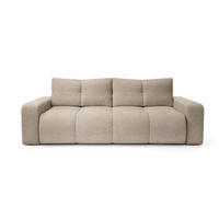 BETTSOFA DUCA Beige Jersey- Stoff mit Schlaffunktion - Beige, Holz (259/90/99cm) - MASSENO