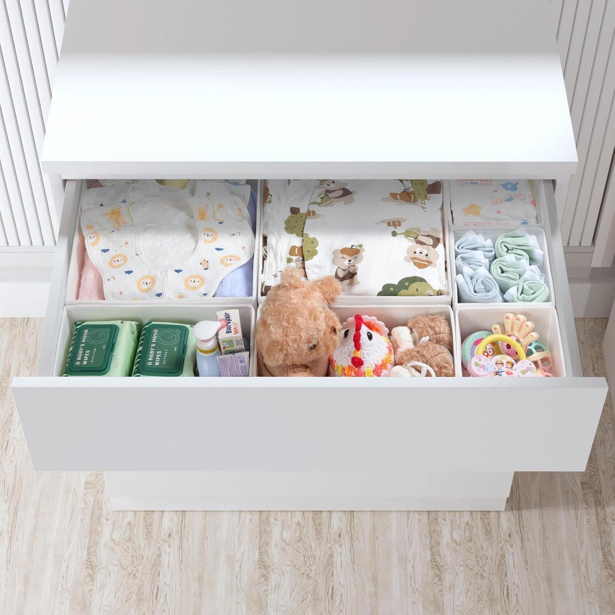 SCHUBLADEN Organizer 7er Set Weiß - Weiß, Textil (28/12/28cm)