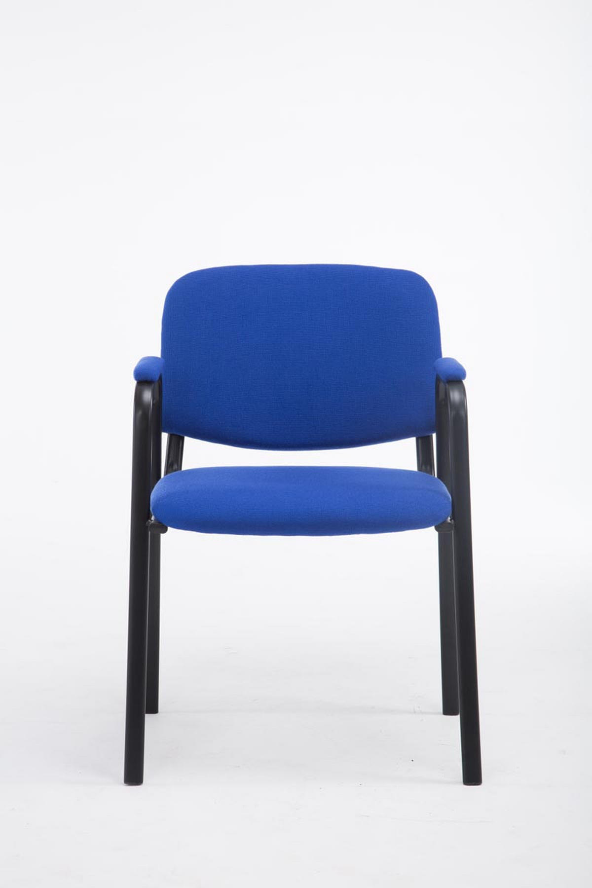 BESUCHERSTUHL Keen Pro, Stoffbezug mit Armlehne - Gestell Schwarz / Bezug Blau - Blau/Schwarz, Textil/Metall (53/79/53cm) - TPFLiving