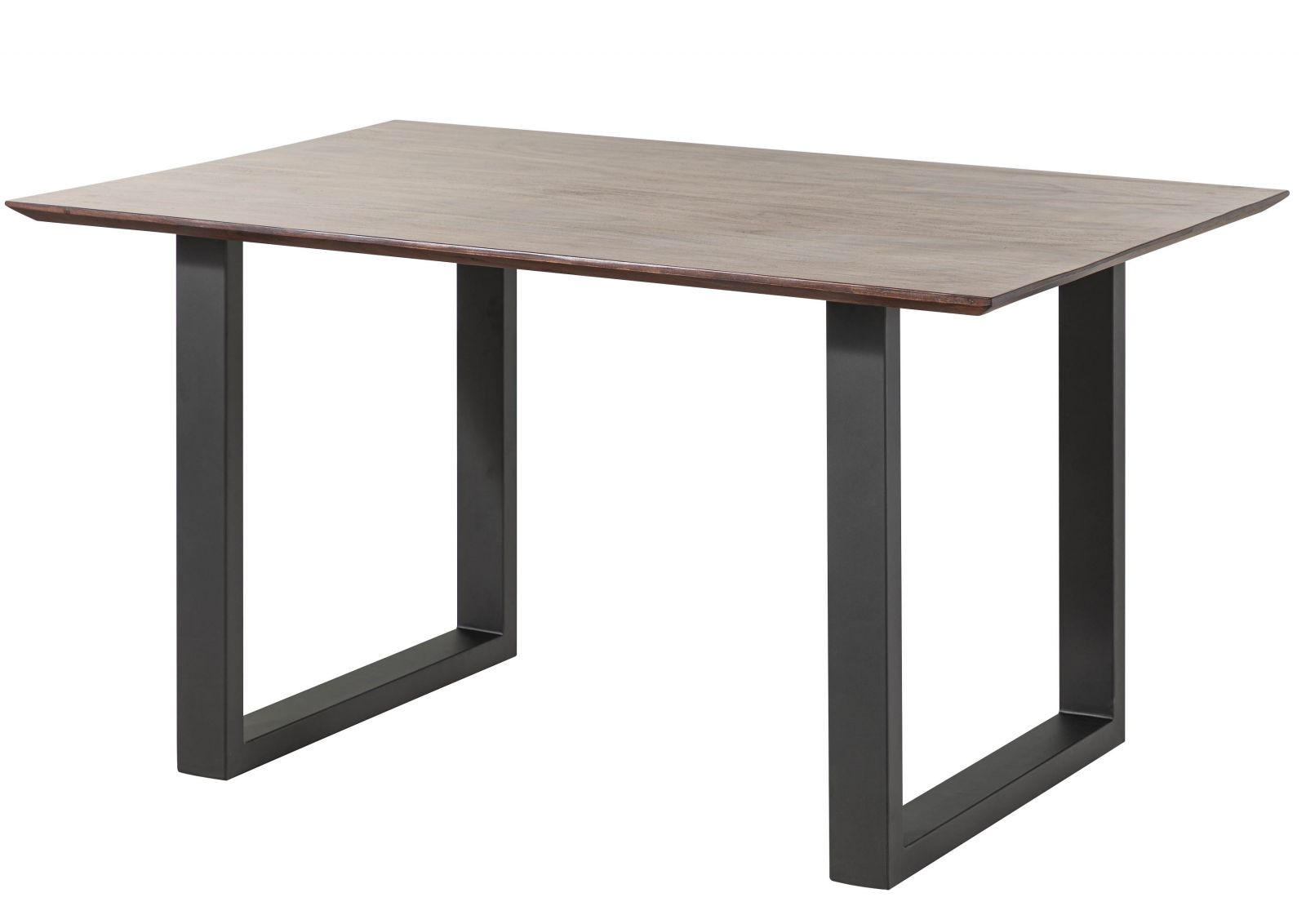 ESSTISCH Akazie 140x90 grau lackiert / U-Beine anth. matt SWISS EDGE - Anthrazit/Grau, Holz (140/90/76cm) - Massivmoebel24