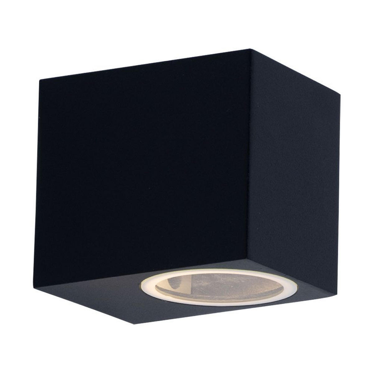 LED ALU WANDLEUCHTE Schwarz Matt - Schwarz, Metall (6.8/9.2/9.2cm)