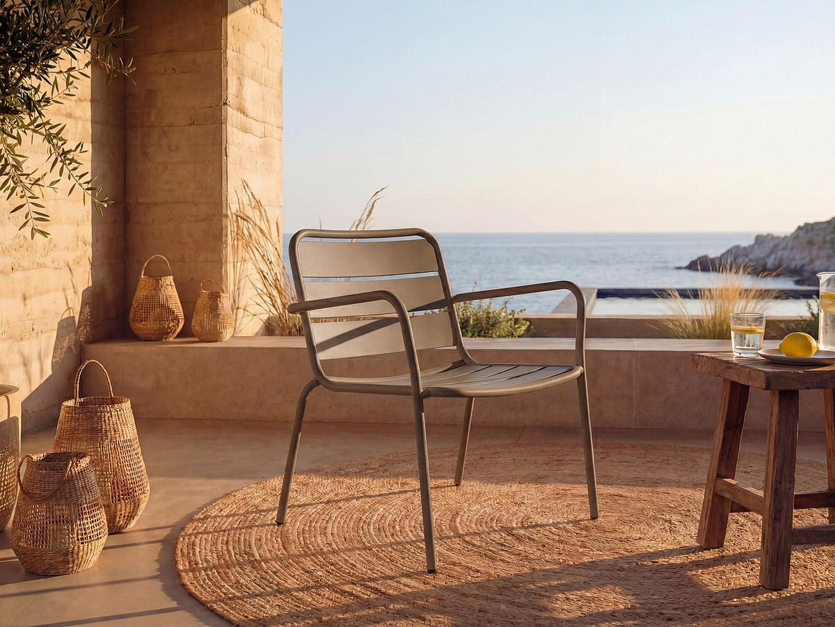 GARTENSESSEL - 1 Person - metall - taupe Mirmande - Taupe, Metall (60/71.5/67.5cm) - Vente-Unique