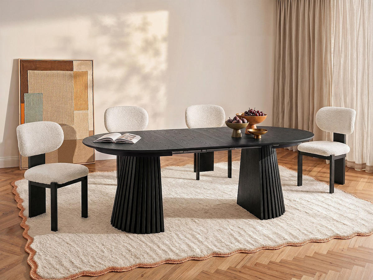 ESSTISCH - 4 Personen, 6 Personen, 8 Personen - holz - schwarz Carmiza - Schwarz, Holz (120/200/75cm) - Vente-Unique