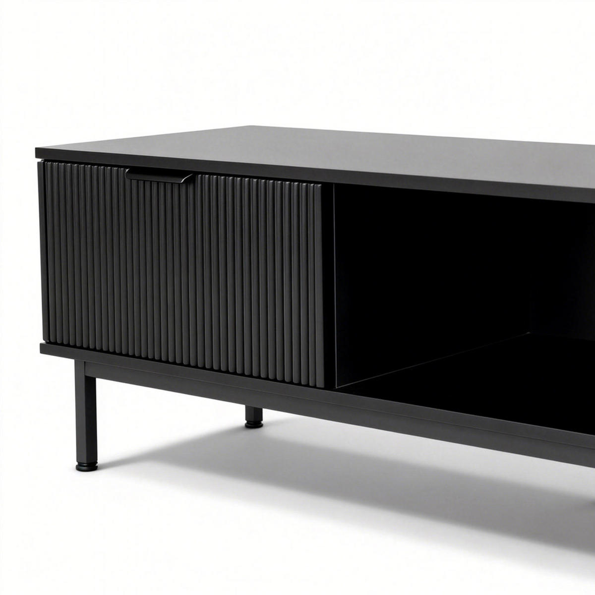TV-SCHRANK NYLA - Schwarz, 160 x 43 cm - Schwarz, Holzwerkstoff (160/43/42cm) - Home Deluxe