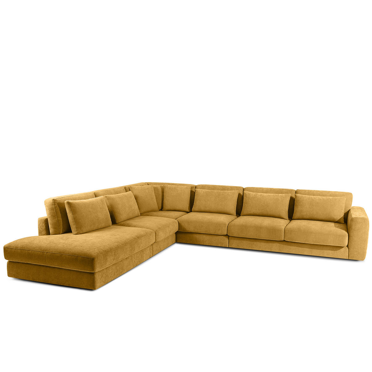 ECKSOFA XL links VERUS - Gelb, Holz/Holzwerkstoff (377/328cm) - KONSIMO®