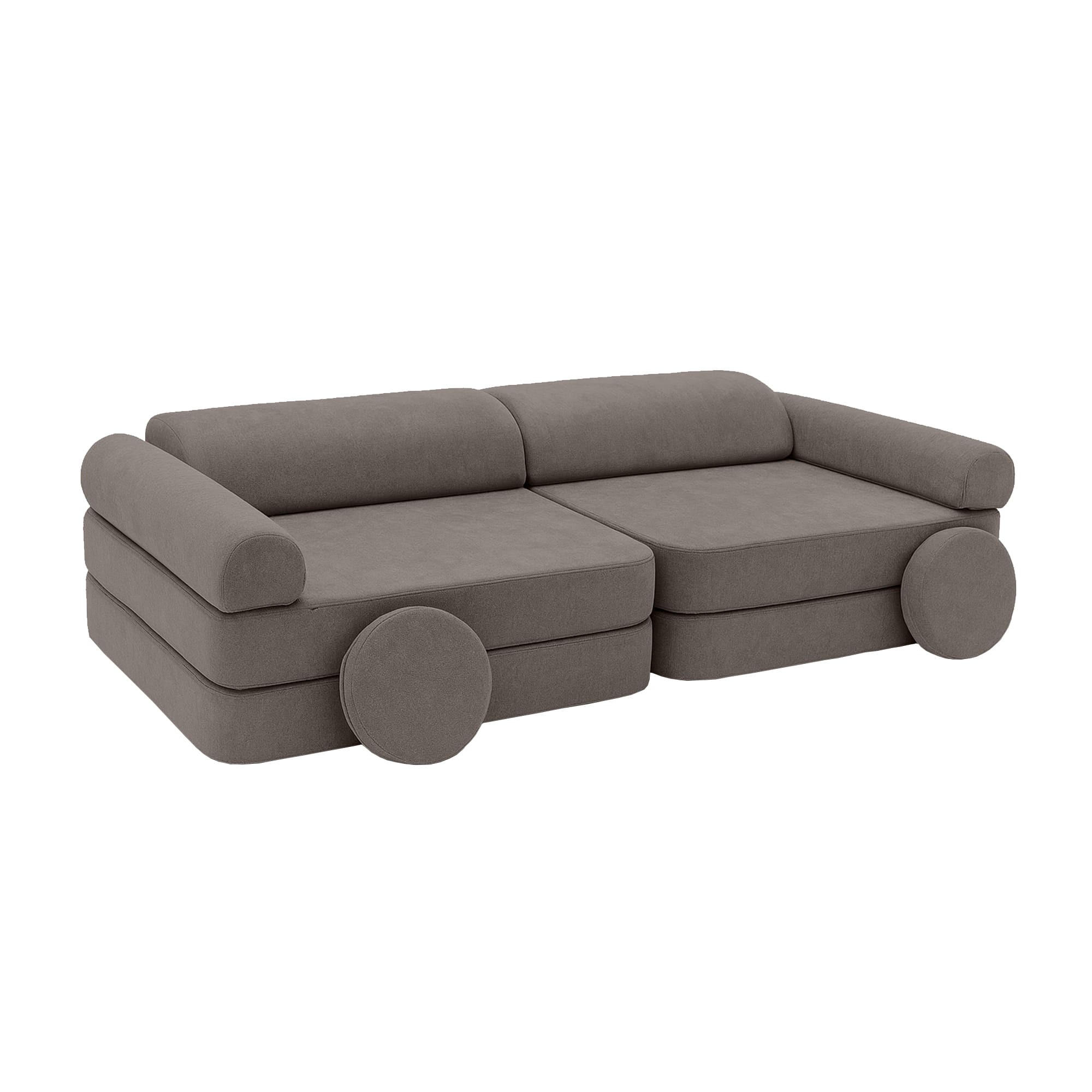 MODULARES Kindersofa aus Schaumstoff – weiches 4-in-1 Spielsofa für Kinderzimmer - Braun, Textil (160/50/76cm) - Bees & Blooms