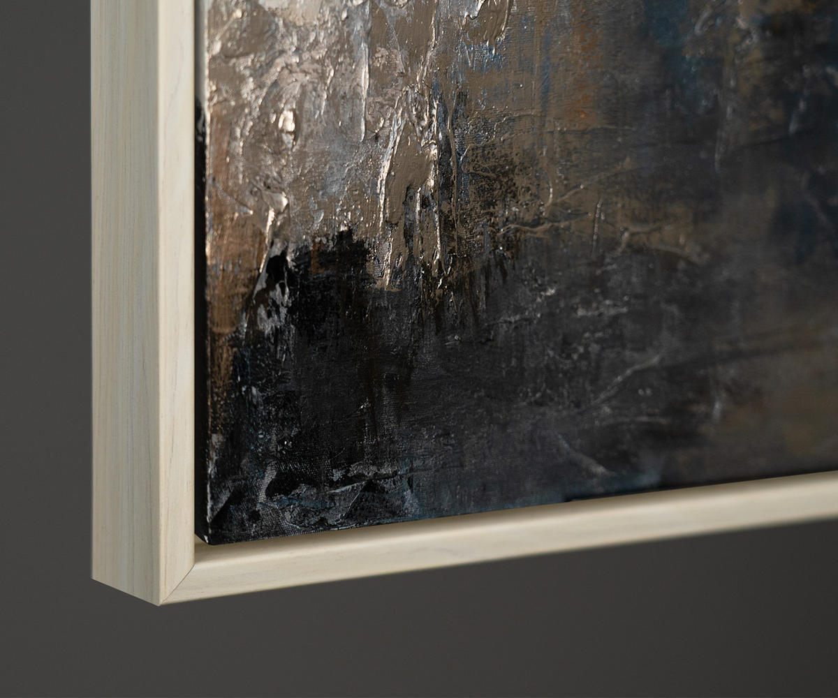 GEMÄLDE Glanz und Eleganz Schattenfugenrahmen Beige 140x100 cm - Beige, Holz (140/100cm) - YS-art gallery