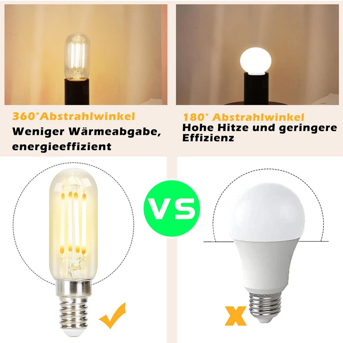 LED žárovky E14 4W (sada 4 ks) - průhledná, sklo (2/8cm) - Nettlife