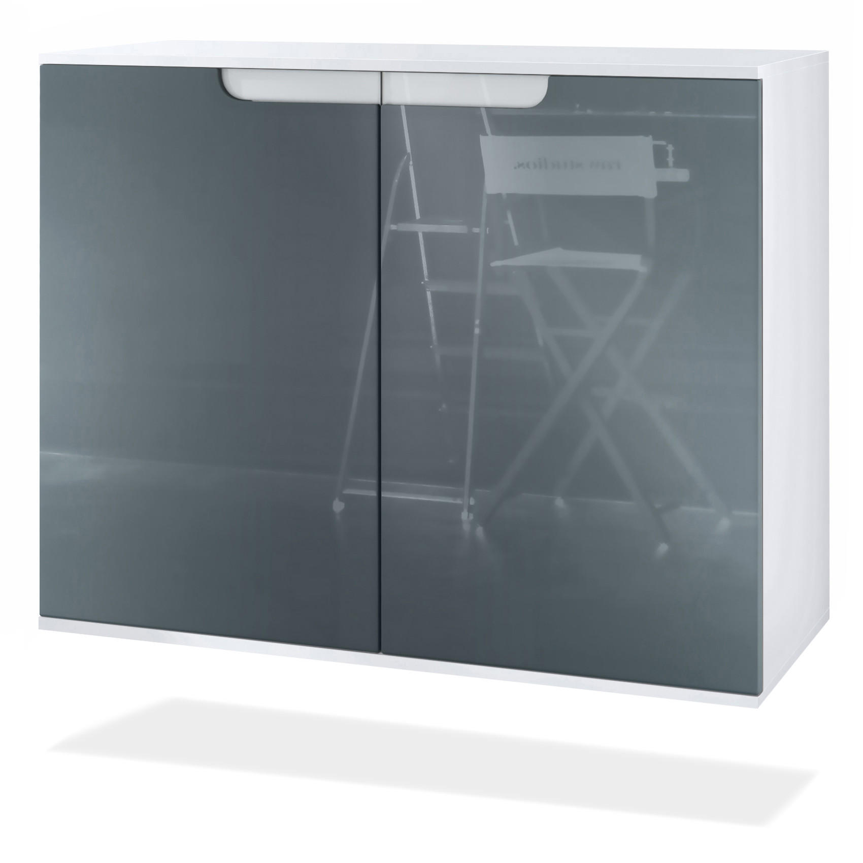 KOMMODE Sylt Grau Hochglanz - Grau, Holzwerkstoff (92.5/73.5/35cm) - Vladon