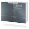 KOMMODE Sylt Grau Hochglanz - Grau, Holzwerkstoff (92.5/73.5/35cm) - Vladon