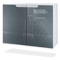 KOMMODE Sylt Grau Hochglanz - Grau, Holzwerkstoff (92.5/73.5/35cm) - Vladon
