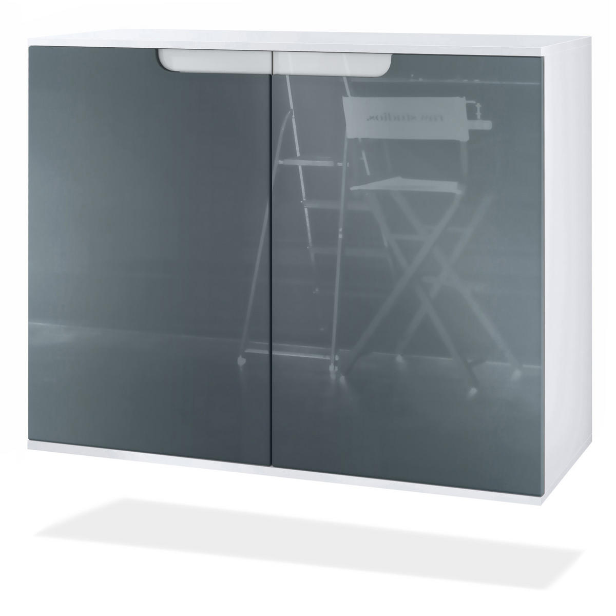 KOMMODE Sylt Grau Hochglanz - Grau, Holzwerkstoff (92.5/73.5/35cm) - Vladon