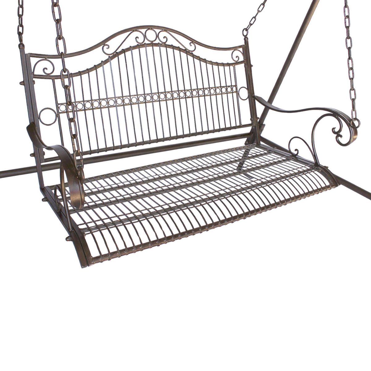 HOLLYWOODSCHAUKEL Metall Antik 2 Sitzer - Braun, Metall (157/195/105cm) - DanDiBo