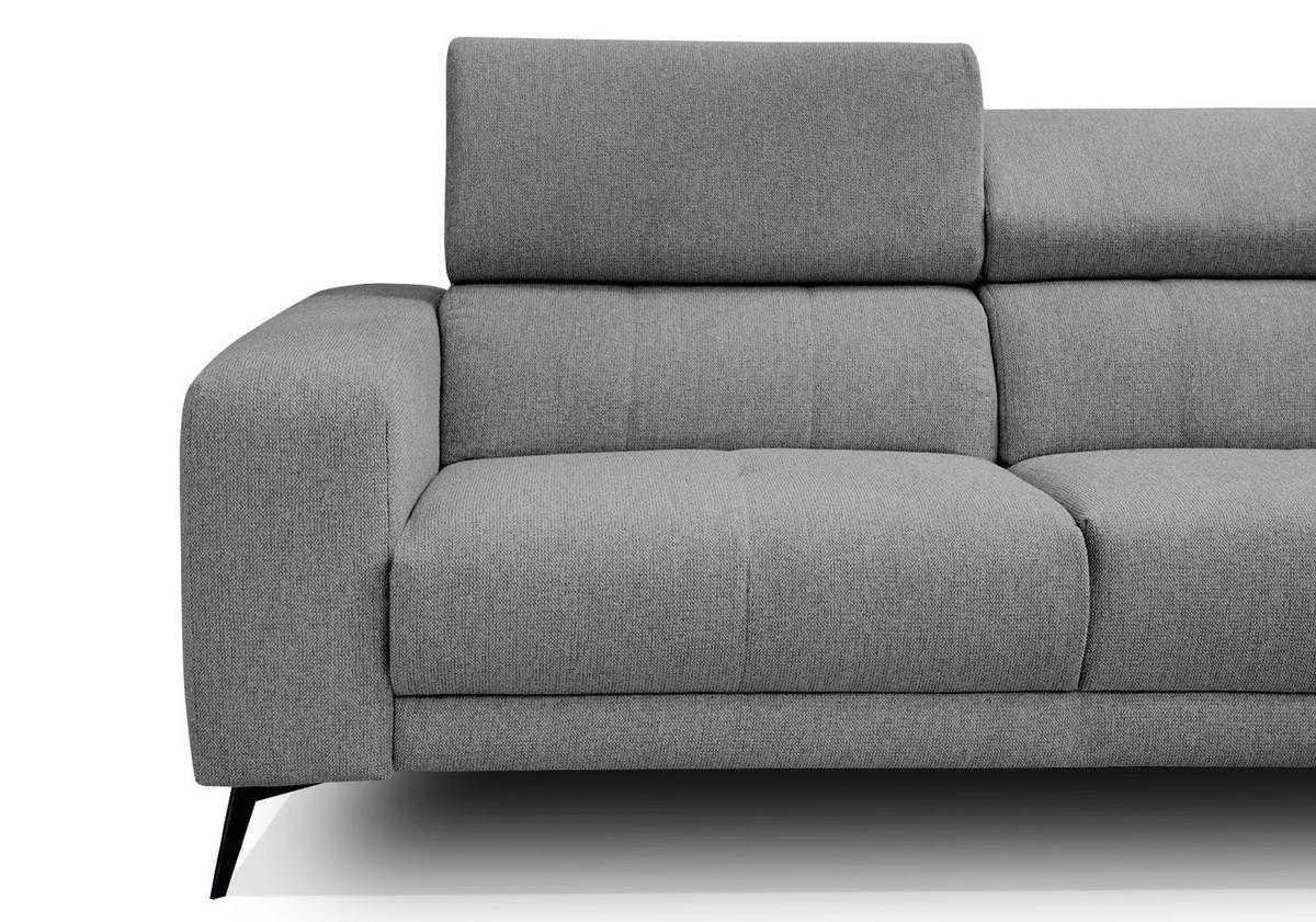 ECKSOFA MORELLO 5-Sitzer, grau - Schwarz/Grau, Holzwerkstoff/Textil (287/228cm) - Courtois Laville