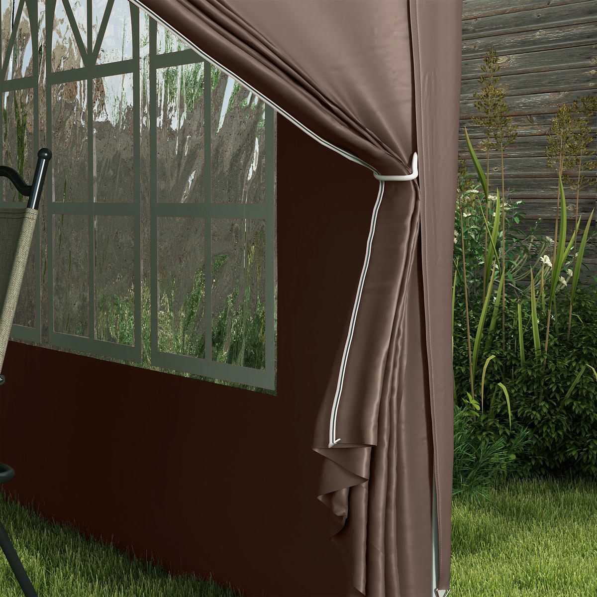 PAVILLON Pop-up Faltpavillon Kaffee 2,95/2,95/2,58 m - Braun, Metall (295/258/295cm) - ComfortXL