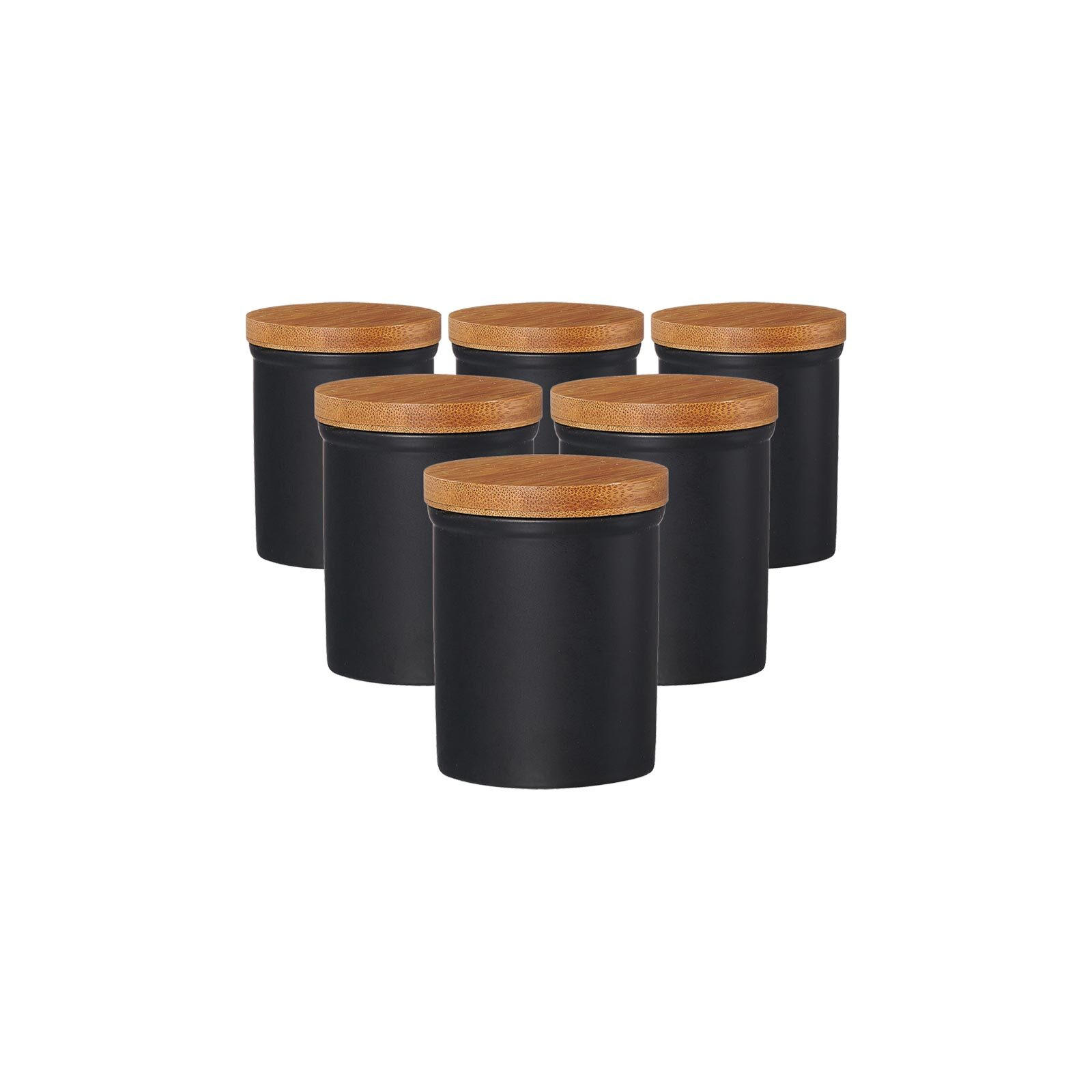 VORRATSDOSEN Jasper schwarz-braun 200 ml 6er Set - Schwarz/Braun, Keramik (7/9/7cm) - Ritzenhoff Breker