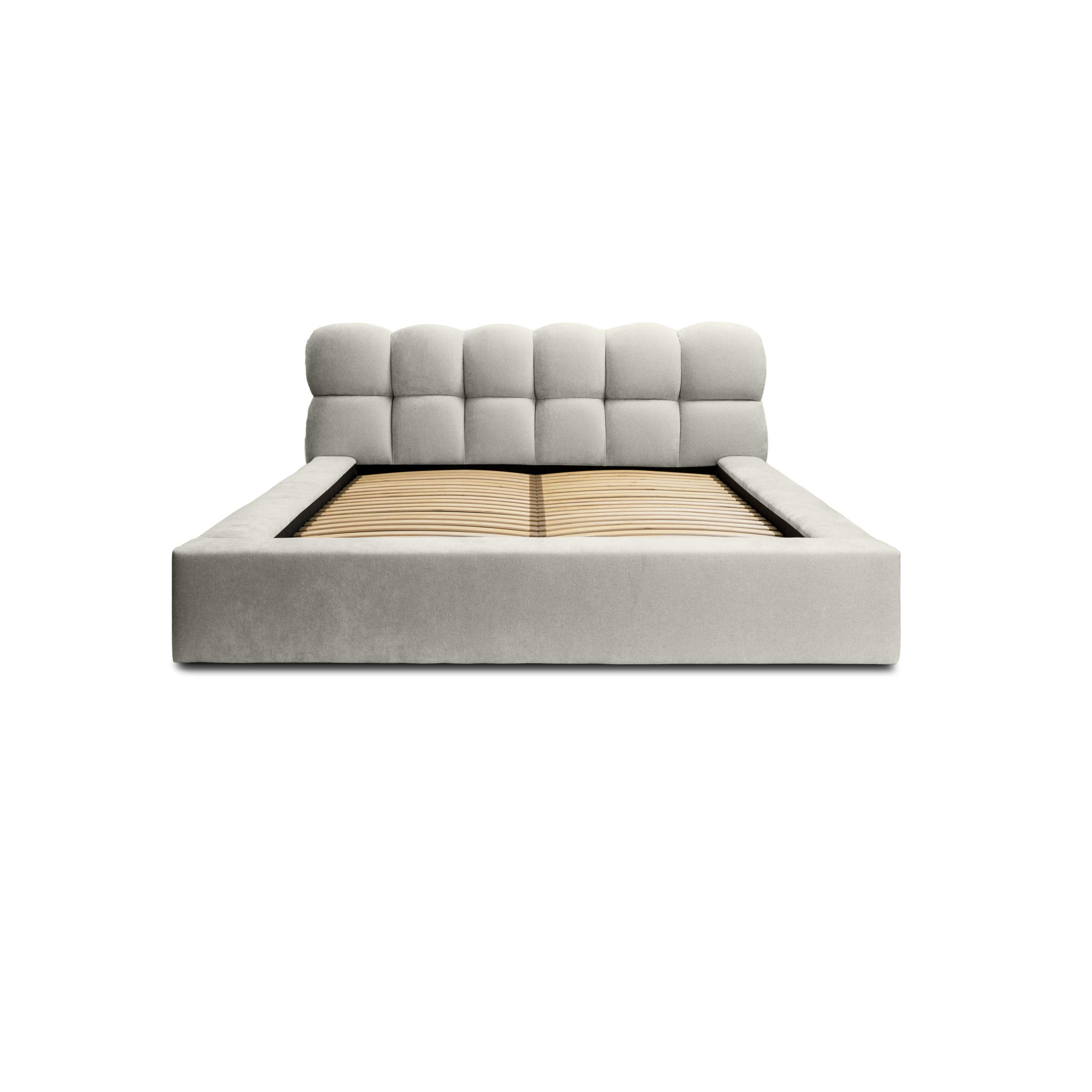 POLSTERBETT schenilen Struktur Paulon 160x200 cm, Grau/Beige - Graubraun, Textil (160/200cm) - Fedve