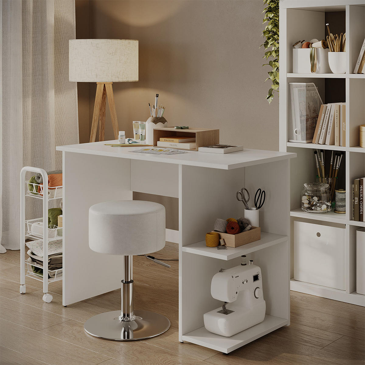 SCHREIBTISCH Simple Weiß 100 x 50 cm - Weiß, Holzwerkstoff (50/100/76cm) - Vicco