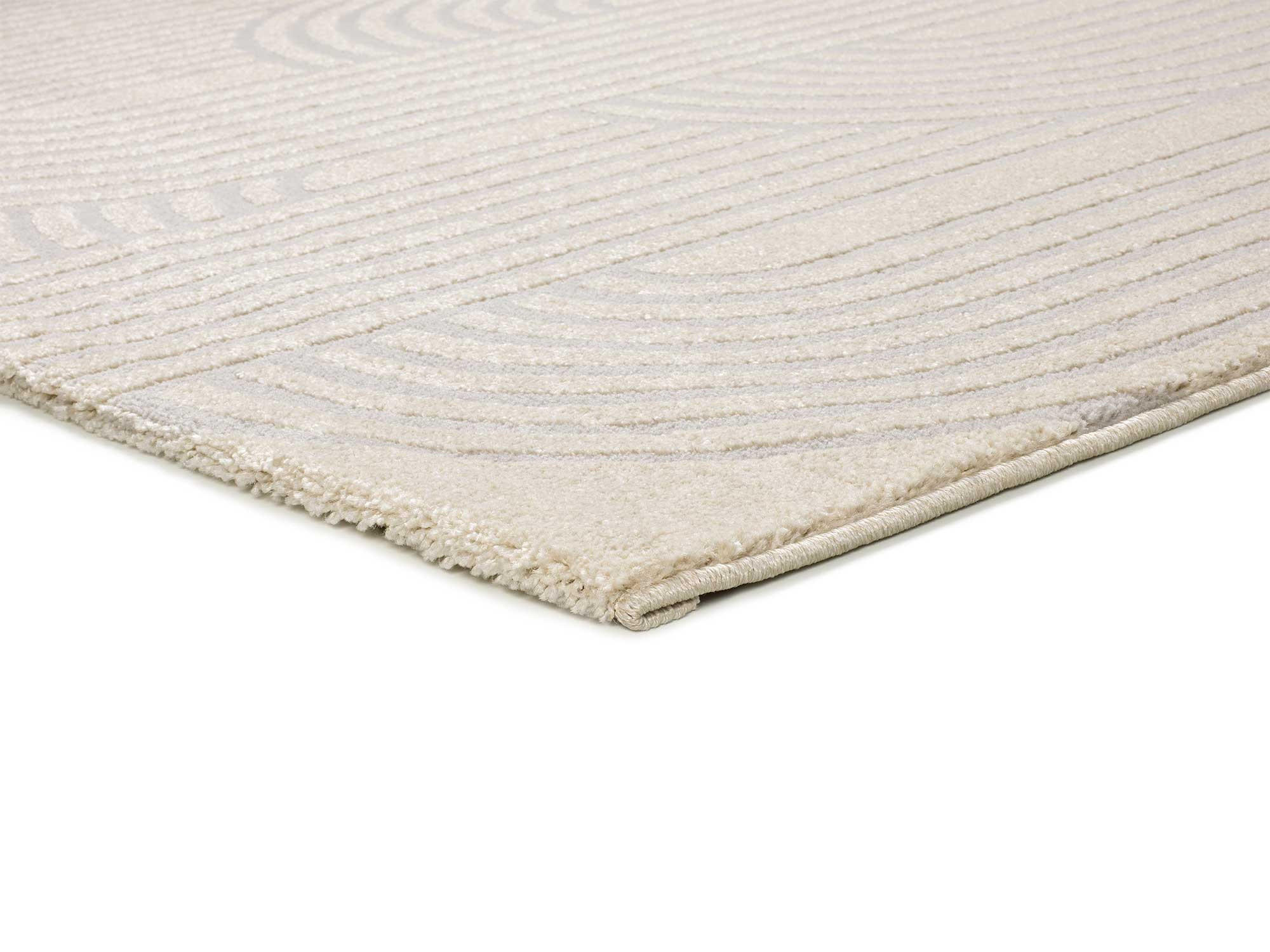WEBTEPPICH creme Baresa 133/190 cm - Silberfarben/Creme, Naturmaterialien/Textil (133/190cm) - Atticgo