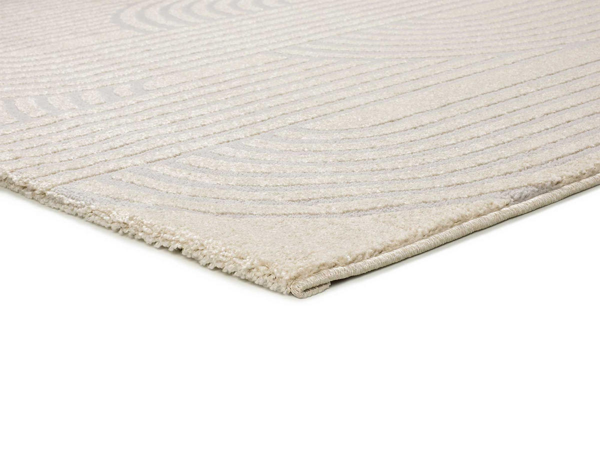 WEBTEPPICH creme Baresa 133/190 cm - Silberfarben/Creme, Naturmaterialien/Textil (133/190cm) - Atticgo