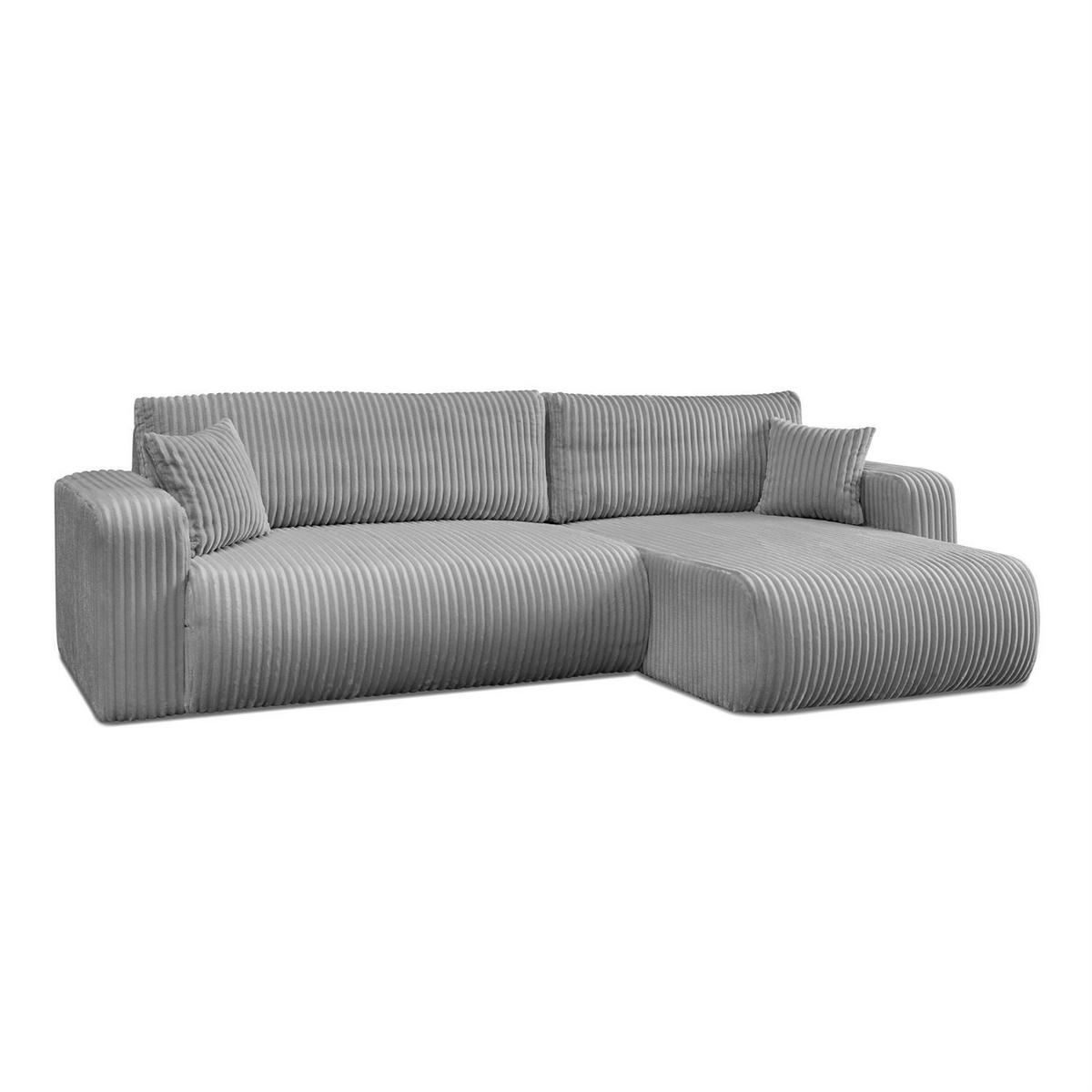 ECKSOFA PRESTIGE SOFT mit Schlaffunktion und Bettkasten, Tilia 86 - Hellgrau, Textil (277/143cm) - Lookway
