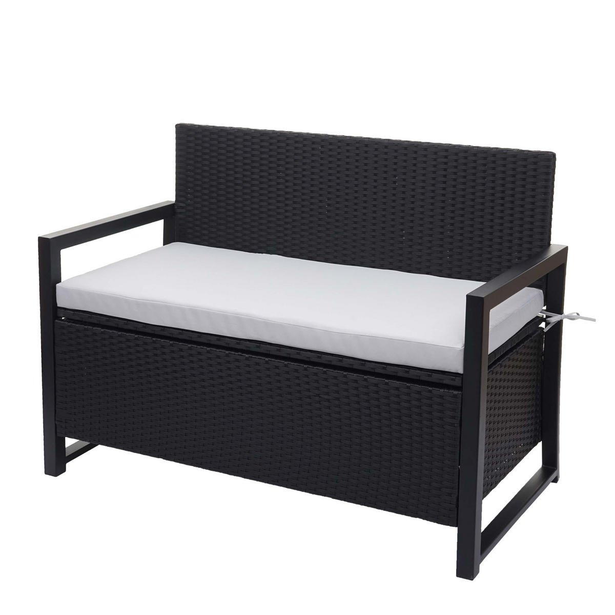 POLY-RATTAN 2ER SITZBANK Anthrazit, Grau - Anthrazit/Grau, Kunststoff (117/87/57cm) - MCW