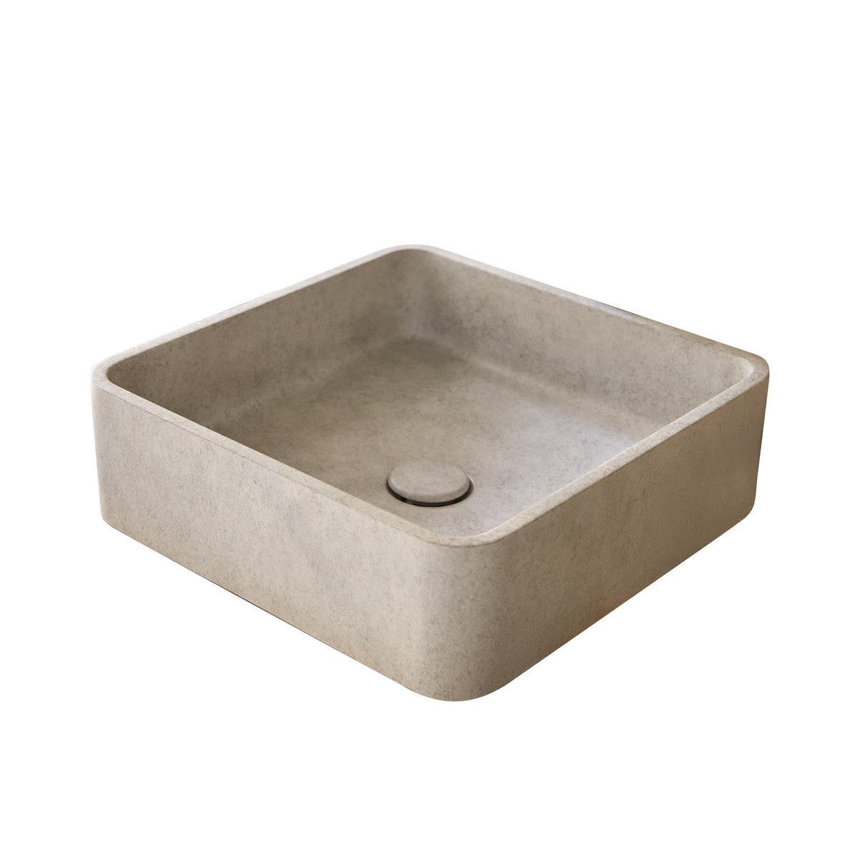 WASCHBECKEN Thaïs Grau aus Beton - Grau, Stein (39/12/39cm) - Tikamoon