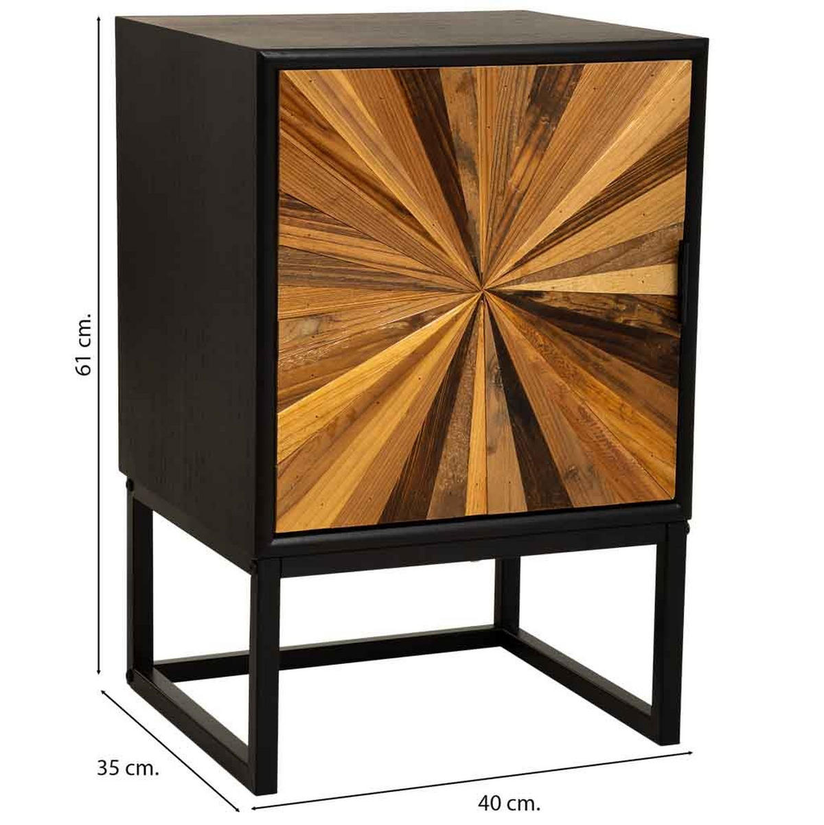 NACHTTISCH aus Holz, schwarz, 40x35x61cm - Schwarz, Holzwerkstoff (40/61/35cm) - Wanderlust