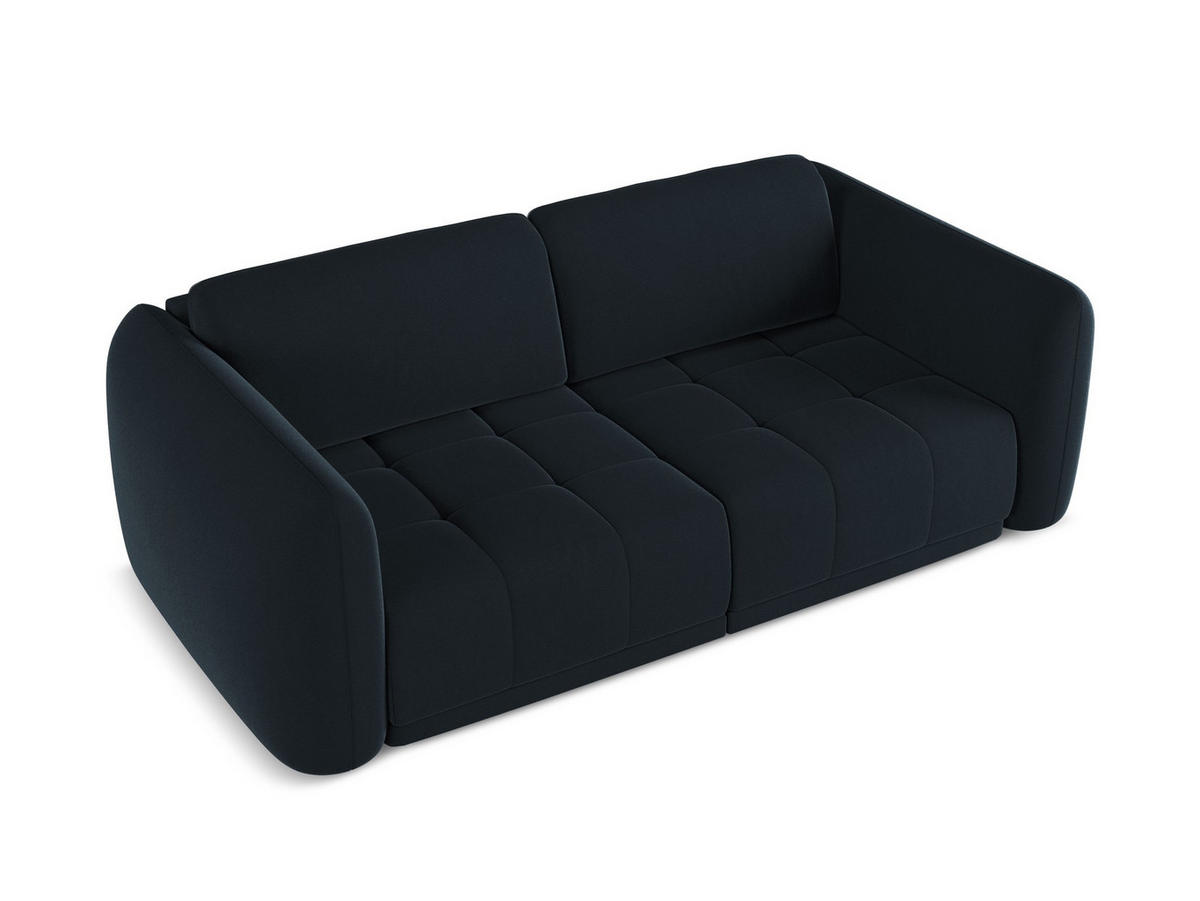 3-SITZER SOFA Samt Stoff Blau - Blau/Schwarz, Kunststoff/Textil (210/74/105cm) - Makamii
