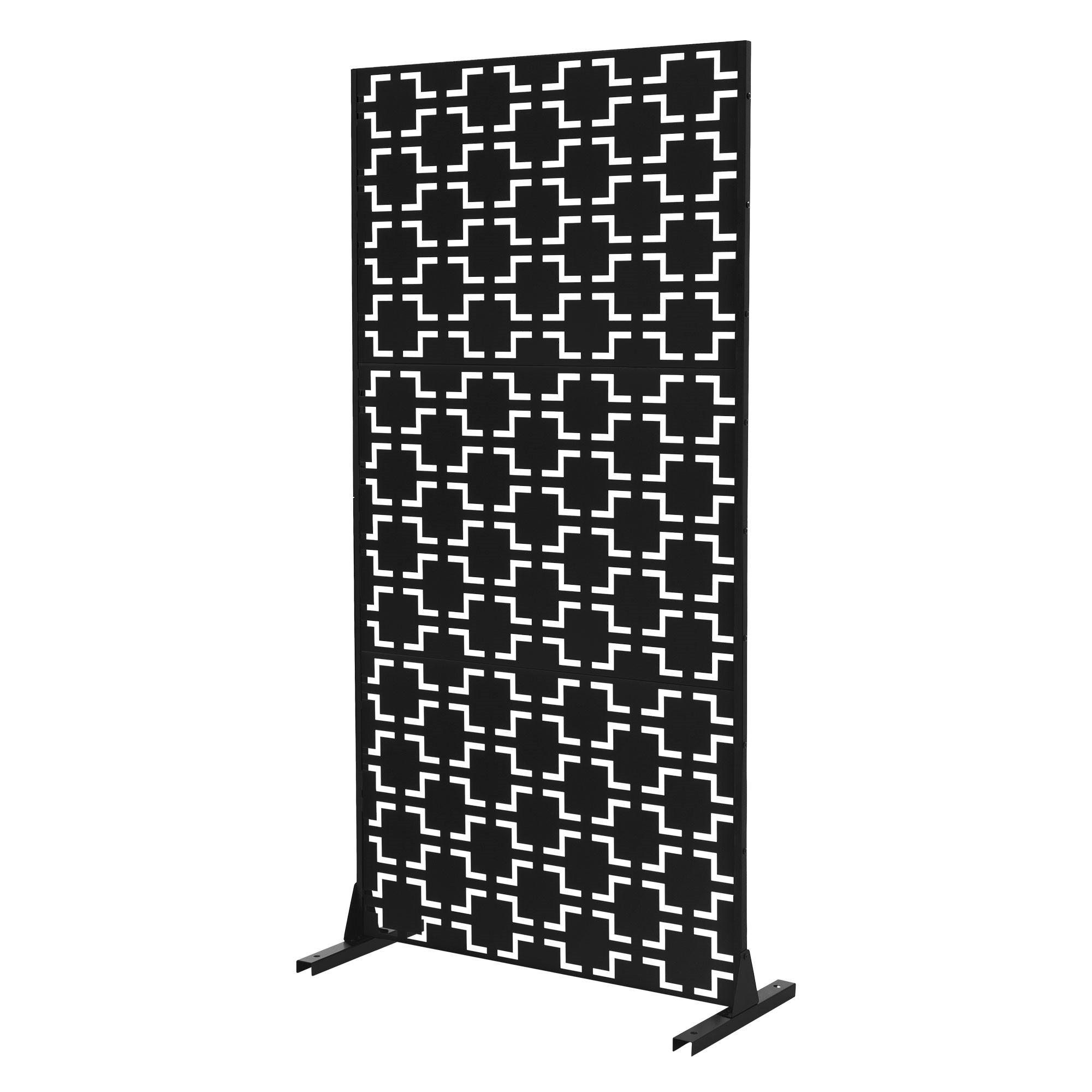 ML-DESIGN KOVOVÝ PARAVÁN Milano 90x180 cm černý z oceli