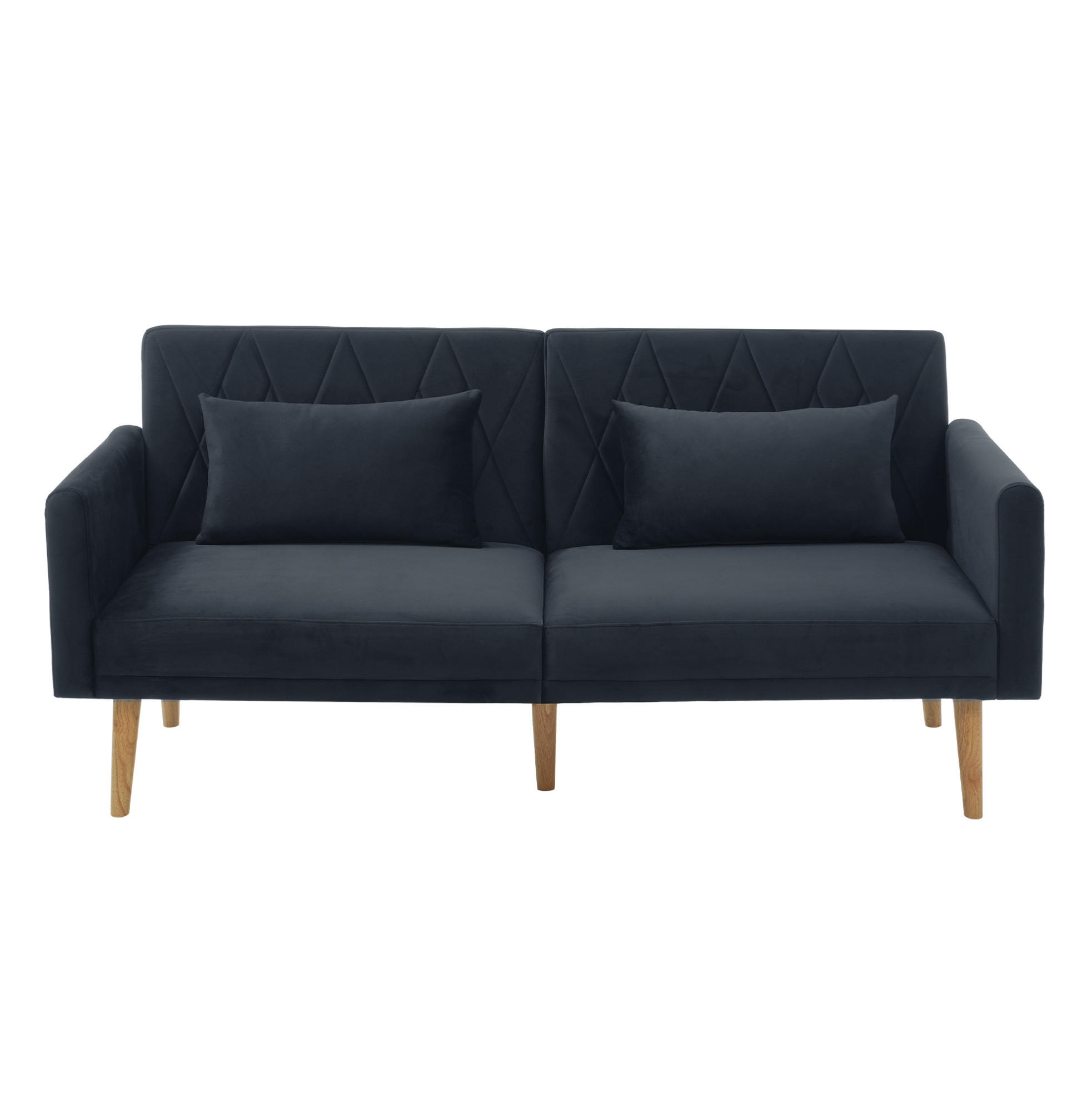 SCHLAFSOFA 180/75/82 cm in Schwarz – mit Samtbezug und verstellbarer Rückenlehne - Schwarz, Textil (180/82/75cm) - BEAOK
